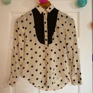 Broadway & Broome Long Sleeved Polka Dot Blouse Size XS